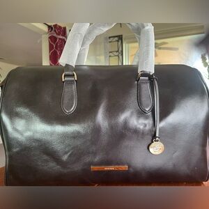 NWT Brahmin Spencer in Smooth Black Leather Travel Bag